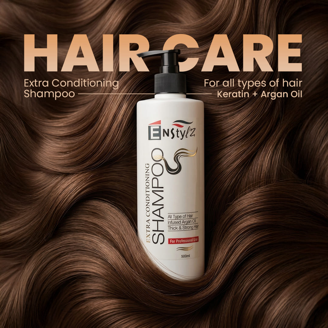 Enstylz Extra Conditioning Shampoo with Argan Oil | Adds Volume & Shine | For All Hair Types - Image 3