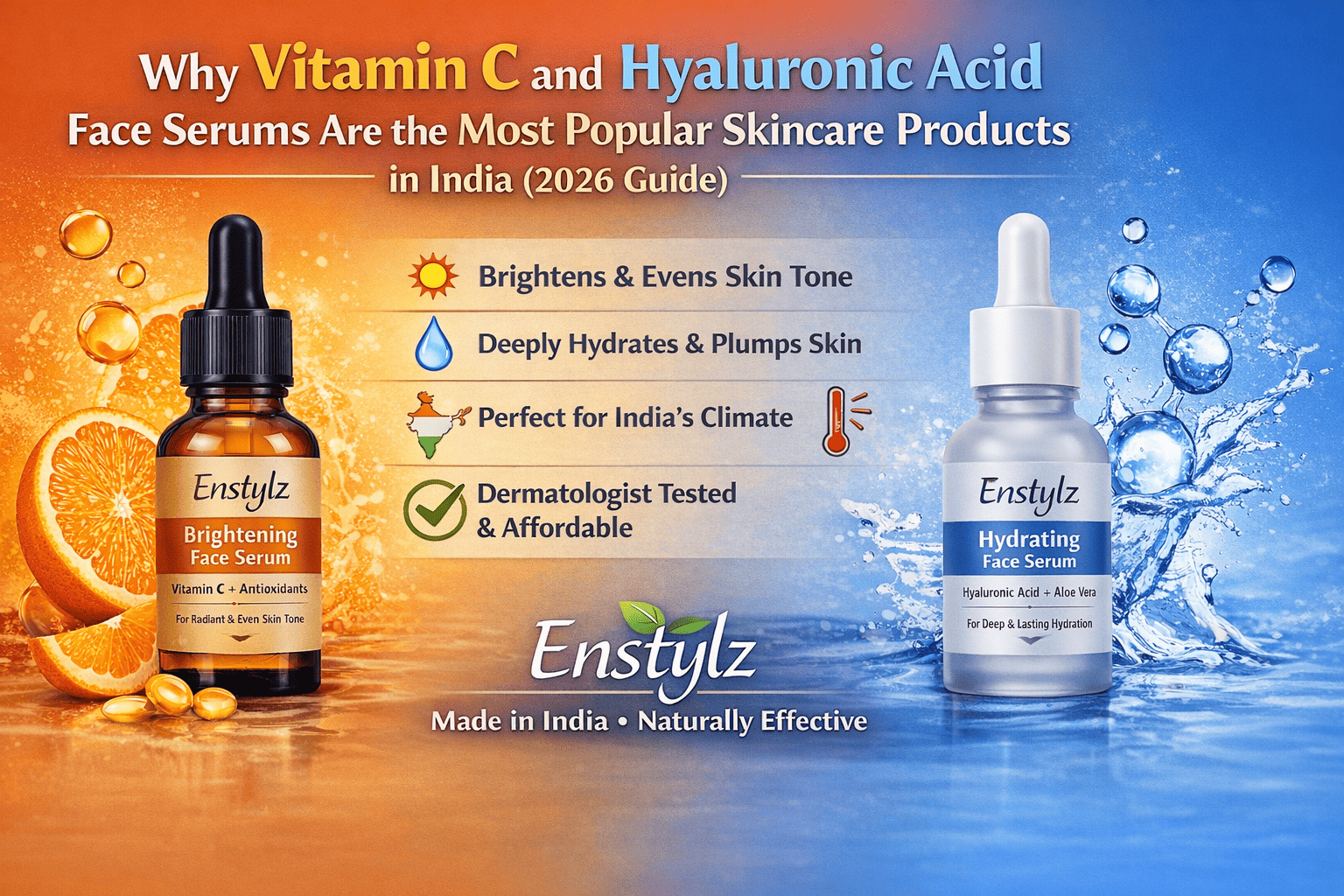 Why Vitamin C and Hyaluronic Acid Face Serums Are the Most Popular Skincare Products in India