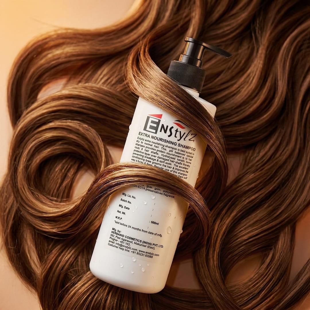 Enstylz Extra Nourishing Shampoo with Keratin & Natural Proteins | Repair for Dry & Damaged Hair | 200ml / 500ml - Image 3