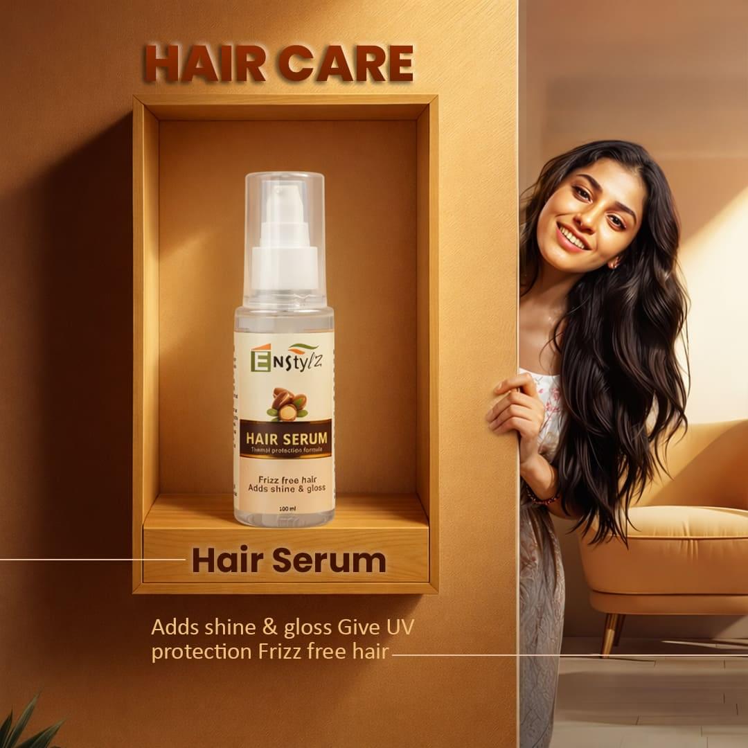 Enstylz Hair Serum with Argan Oil & Vitamin E | Anti Frizz | UV Protection | 100ml - Image 2
