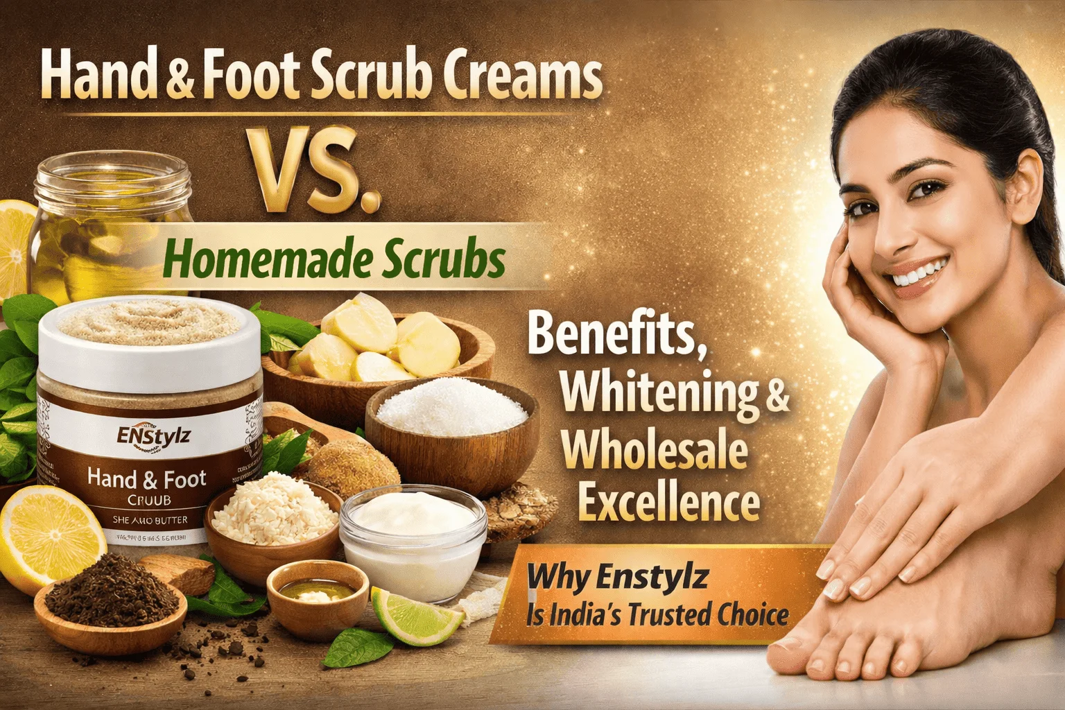 Hand and Foot Scrub Creams vs Homemade Scrubs: Benefits, Whitening Solutions & Why Enstylz Is India’s Trusted Wholesale Choice