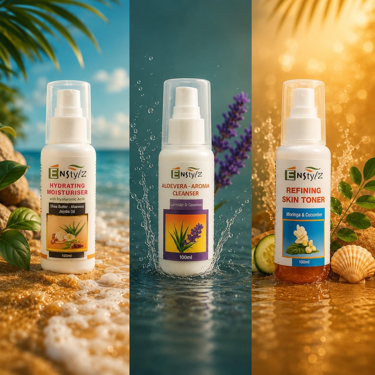 Enstylz 3-step Skin Care Combo - Cleanser, Toner & Moisturiser